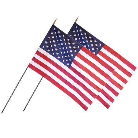 Annin Flagmakers U.S. Classroom Flag, 24" x 36" with Staff, PK2 043100